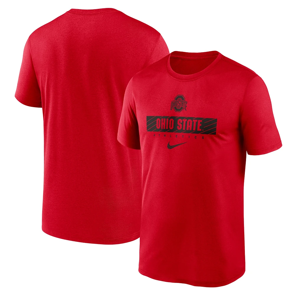 T-shirt Nike Scarlet Ohio State Buckeyes 2024 Sideline Legend Performance pour homme