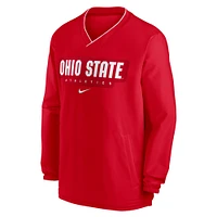 Men's Nike Scarlet Ohio State Buckeyes 2024 Sideline Pullover Windshirt