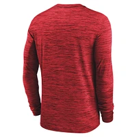 T-shirt à manches longues Nike Scarlet Ohio State Buckeyes Sideline Velocity Performance pour homme