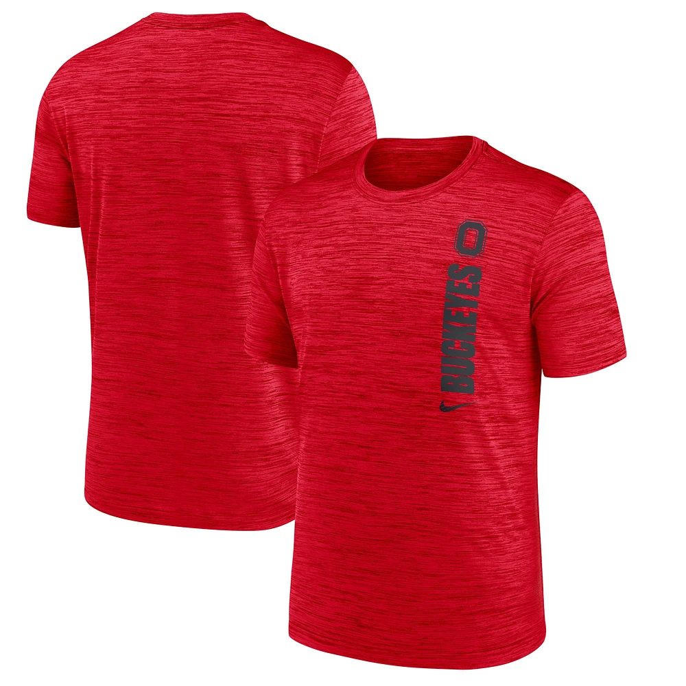 T-shirt Nike Scarlet Ohio State Buckeyes 2024 Sideline Velocity Performance pour homme