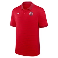 Men's Nike Scarlet Ohio State Buckeyes 2025 Early Season Coaches Sideline Victory Stripe Performance Polo