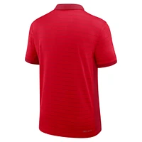 Men's Nike Scarlet Ohio State Buckeyes 2025 Early Season Coaches Sideline Victory Stripe Performance Polo