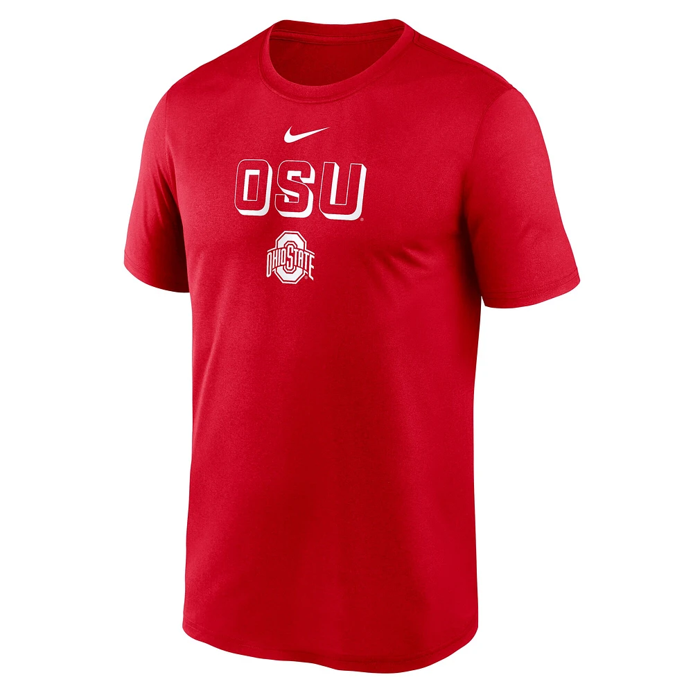 Men's Nike Scarlet Ohio State Buckeyes 2025 Sideline Legend Performance T-Shirt
