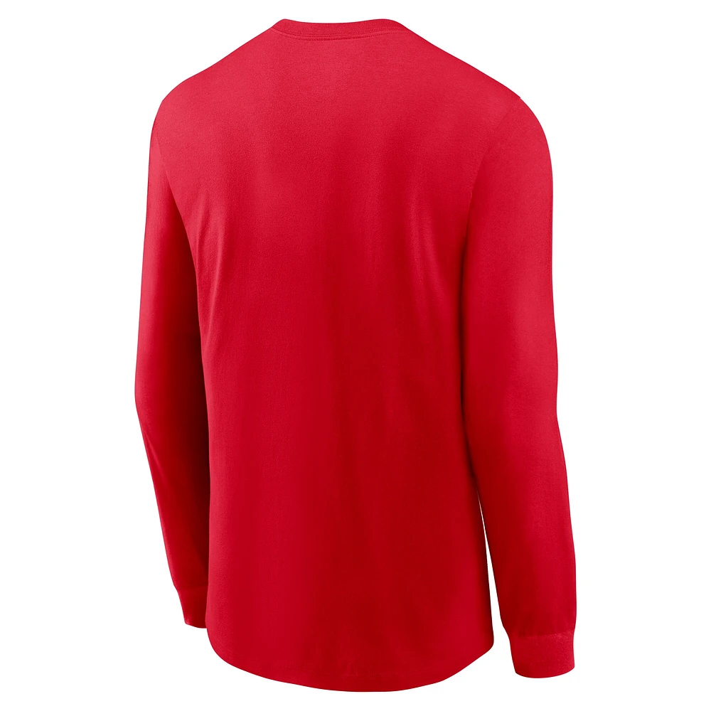 Men's Nike Scarlet Ohio State Buckeyes 2025 Sideline Performance Long Sleeve T-Shirt
