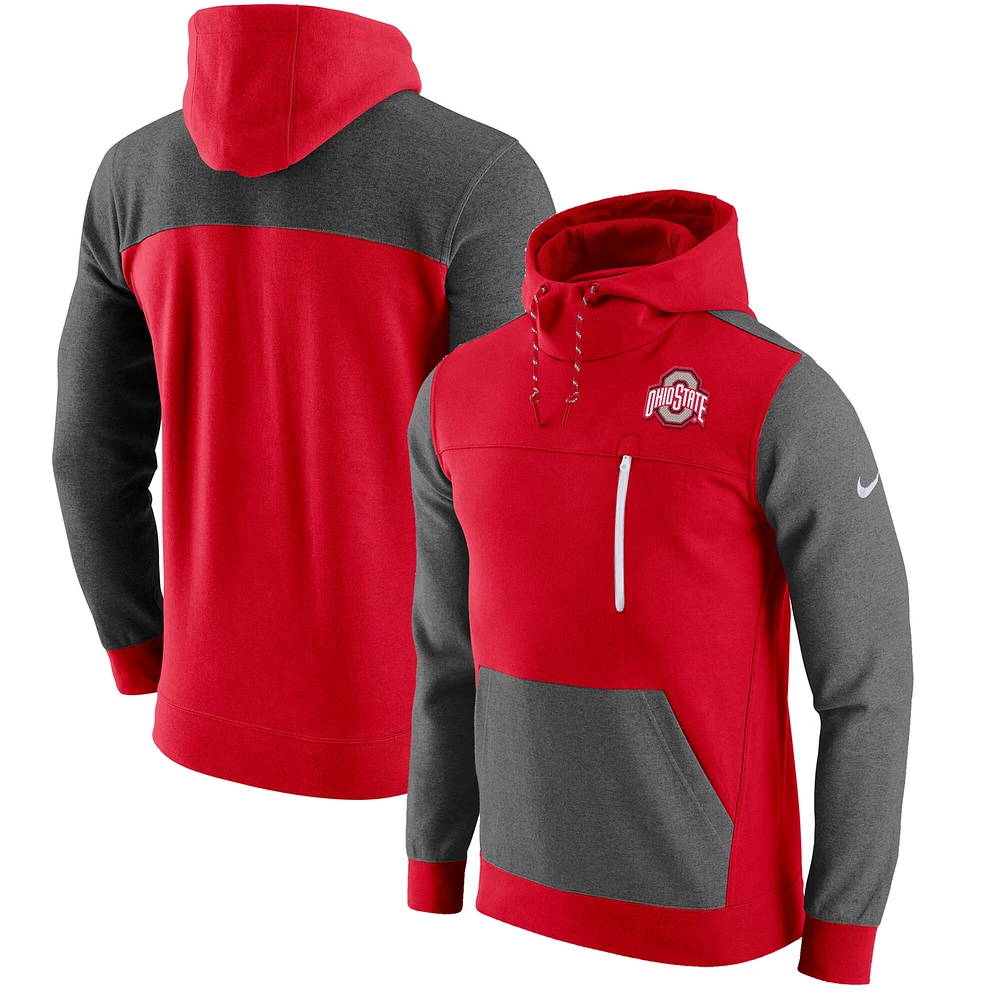 Sweat à capuche coupe slim Nike Scarlet Ohio State Buckeyes AV-15 2.0 pour homme