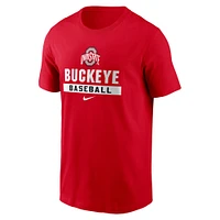 T-shirt de baseball Nike Scarlet Ohio State Buckeyes pour hommes