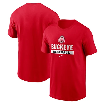 T-shirt de baseball Nike Scarlet Ohio State Buckeyes pour hommes