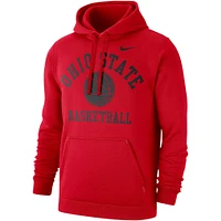 Men's Nike Scarlet Ohio State Buckeyes Basketball Club Fleece Pullover Hoodie