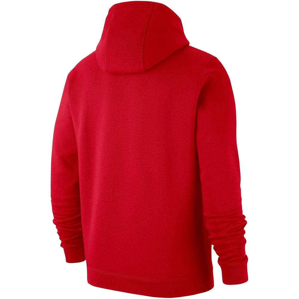 Men's Nike Scarlet Ohio State Buckeyes Basketball Club Fleece Pullover Hoodie