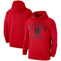 Men's Nike Scarlet Ohio State Buckeyes Basketball Club Fleece Pullover Hoodie