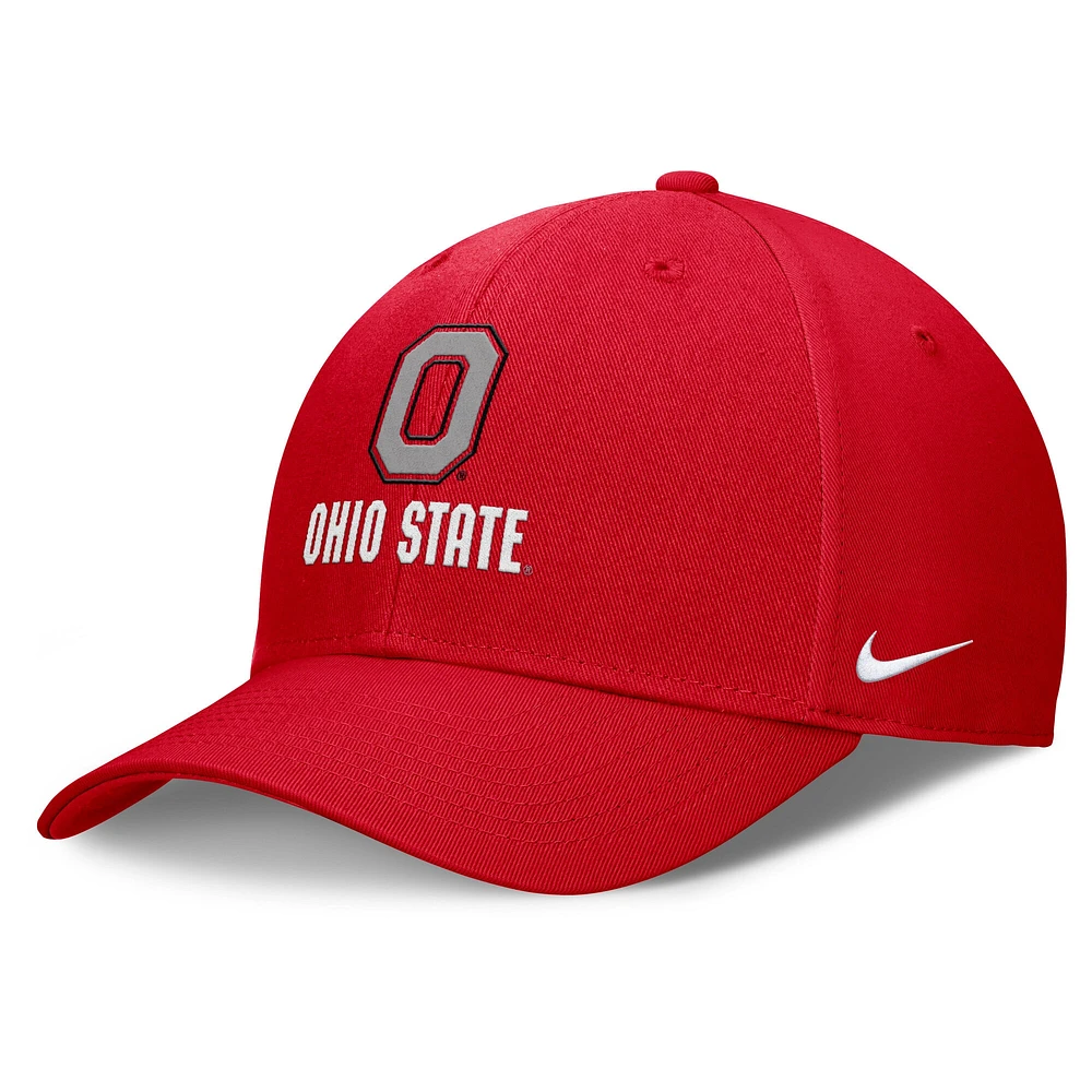 Casquette ajustable Nike Scarlet Ohio State Buckeyes Campus Club pour homme