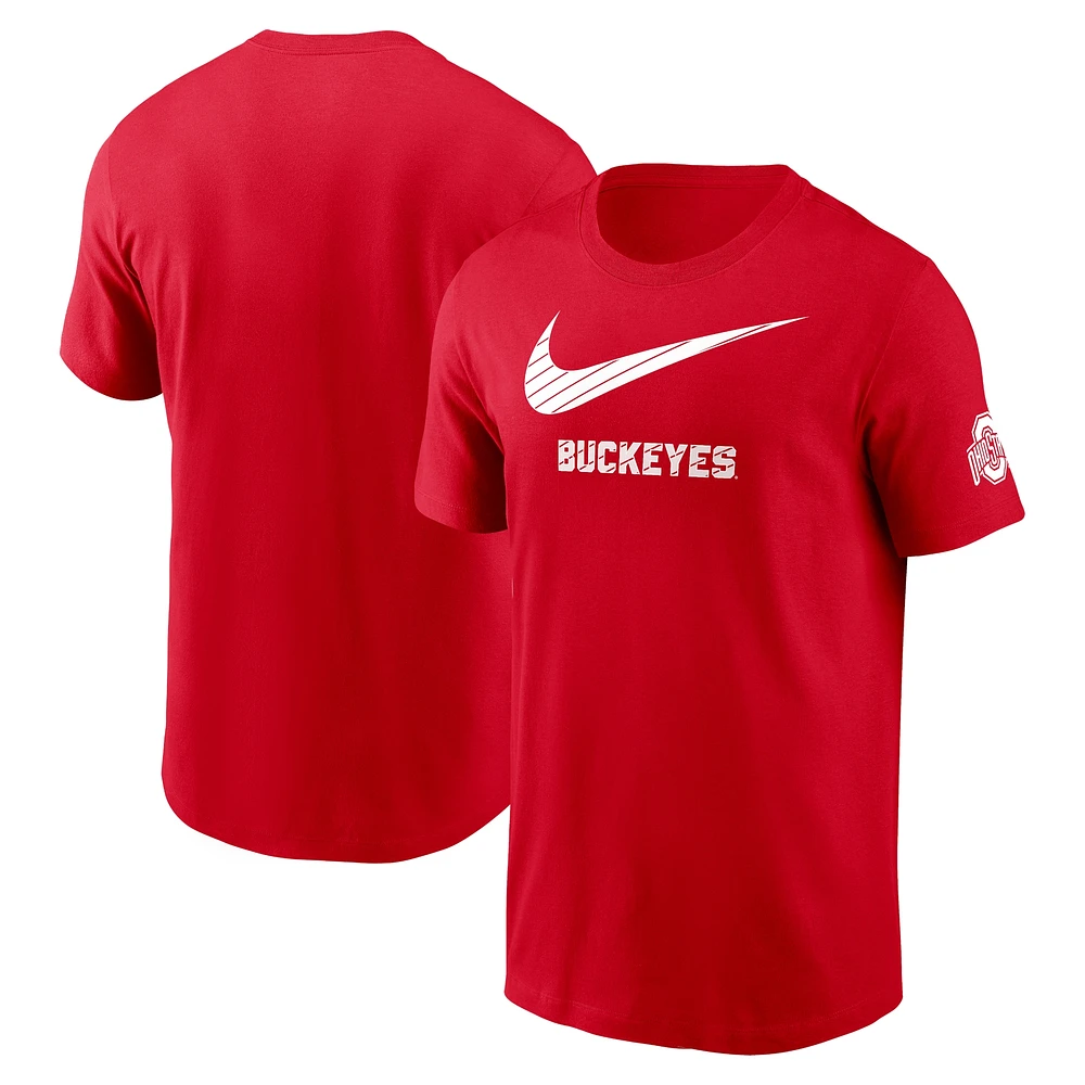 T-shirt Nike Scarlet Ohio State Buckeyes Campus Mascot pour homme