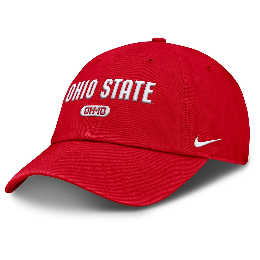 Casquette ajustable Nike Scarlet Ohio State Buckeyes Club pour homme