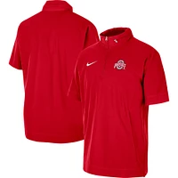 Veste à demi-glissière pour homme Nike Scarlet Ohio State Buckeyes Coaches