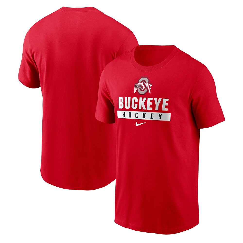 T-shirt Nike Scarlet Ohio State Buckeyes de hockey sur glace pour homme