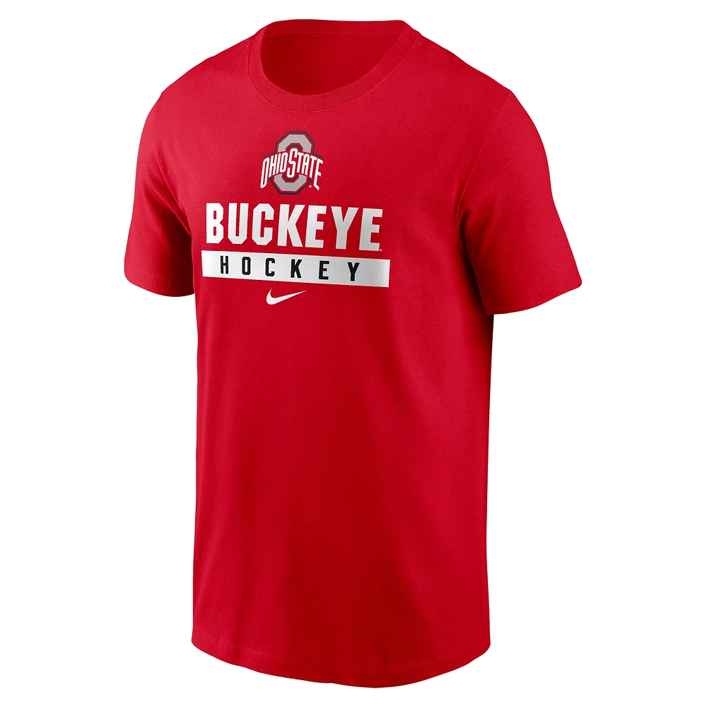 T-shirt Nike Scarlet Ohio State Buckeyes de hockey sur glace pour homme