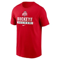 Men's Nike Scarlet Ohio State Buckeyes Ice Hockey Sport Drop T-Shirt