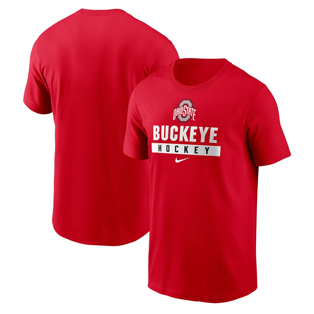 Men's Nike Scarlet Ohio State Buckeyes Ice Hockey T-Shirt