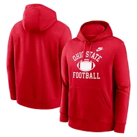 Men's Nike Scarlet Ohio State Buckeyes Legacy Football Icon Club Fleece Pullover Hoodie