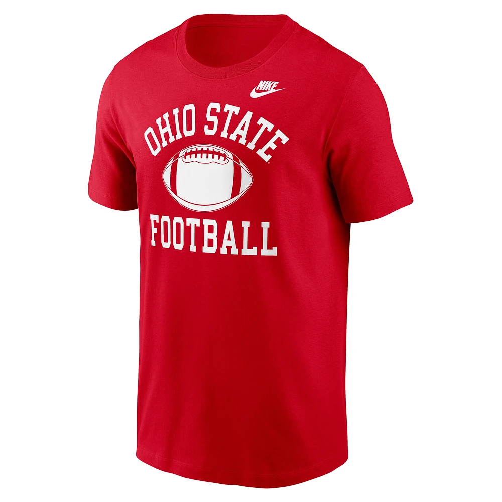 T-shirt de football emblématique Nike Scarlet Ohio State Buckeyes Legacy pour homme