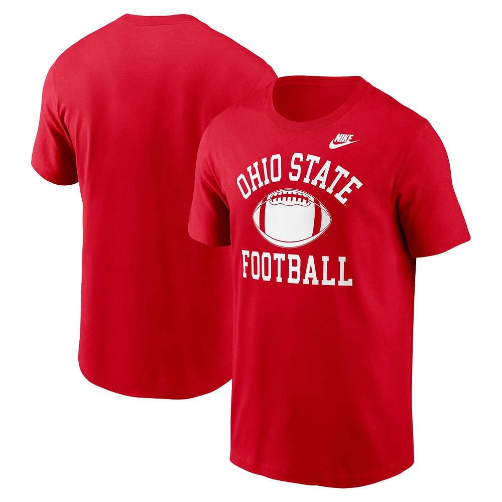 T-shirt de football emblématique Nike Scarlet Ohio State Buckeyes Legacy pour homme