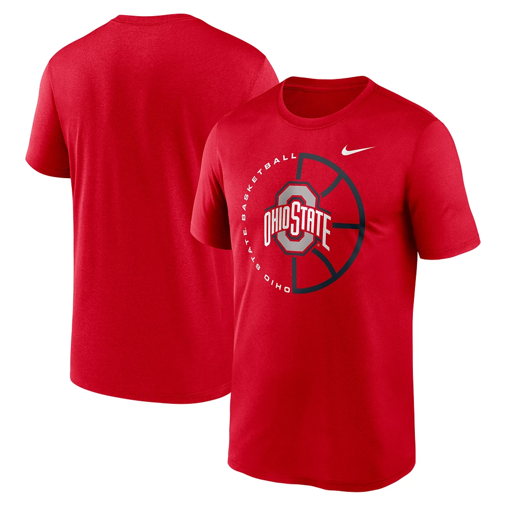 Men's Nike Scarlet Ohio State Buckeyes Legend Basketball Icon Performance T-Shirt