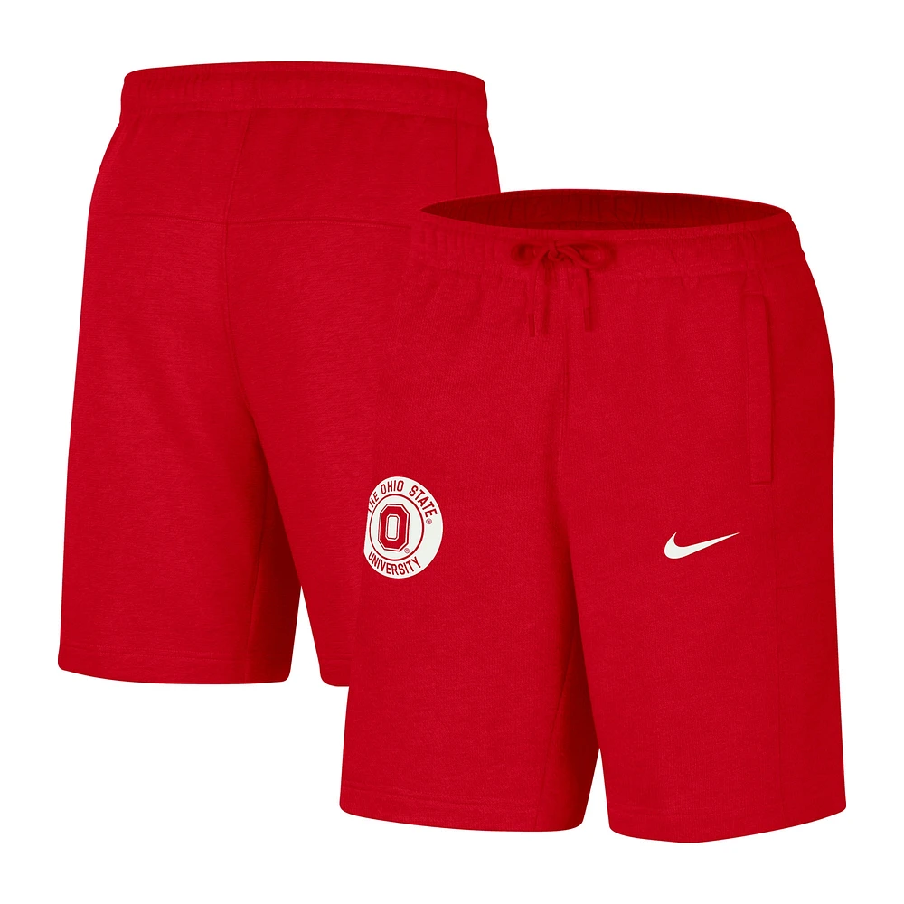 Short à logo Nike Scarlet Ohio State Buckeyes pour homme