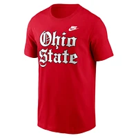 T-shirt Nike Scarlet Ohio State Buckeyes Old English pour homme