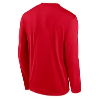 Men's Nike Scarlet Ohio State Buckeyes Primary Stack Legend Performance Long Sleeve T-Shirt