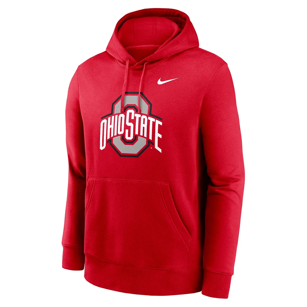 Sweat à capuche en polaire Nike Scarlet Ohio State Buckeyes Primetime Club pour homme