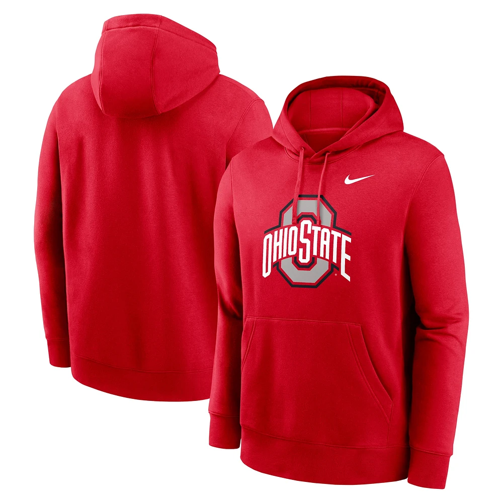 Sweat à capuche en polaire Nike Scarlet Ohio State Buckeyes Primetime Club pour homme