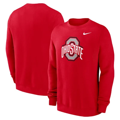 Men's Nike Scarlet Ohio State Buckeyes Primetime Fleece Pullover Sweatshirt