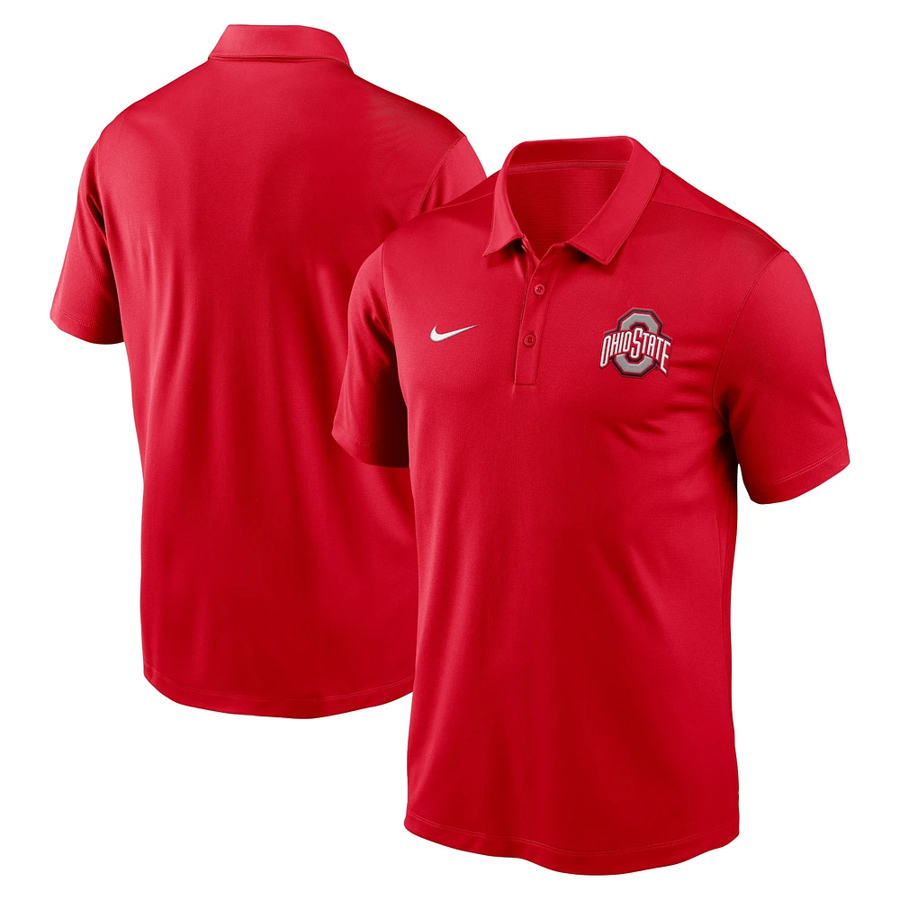 Polo de performance Nike Scarlet Ohio State Buckeyes Primetime Franchise pour homme