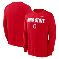 Men's Nike Scarlet Ohio State Buckeyes Primetime Primary Stack Pullover Sweatshirt