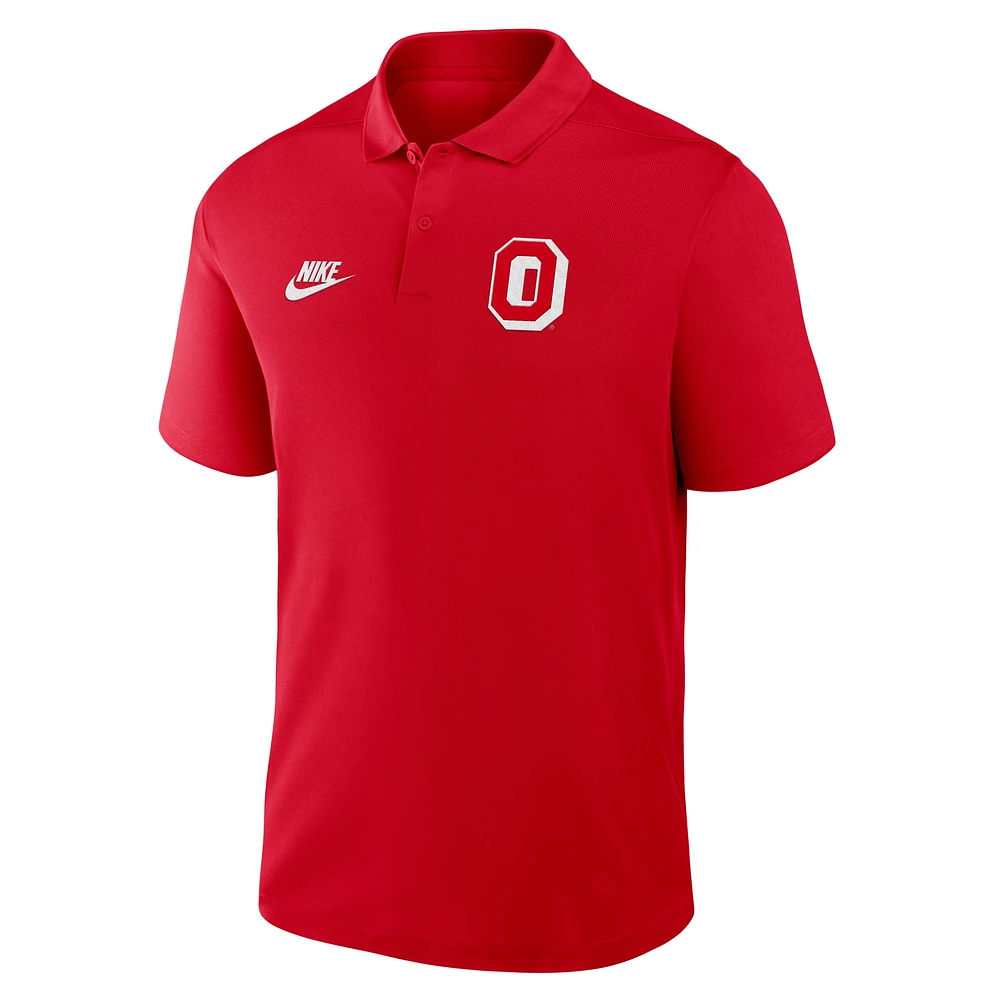 Men's Nike Scarlet Ohio State Buckeyes Primetime Victory Legacy Vault Logo Performance Polo
