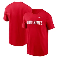 T-shirt Nike Scarlet Ohio State Buckeyes Primetime Wordmark pour homme