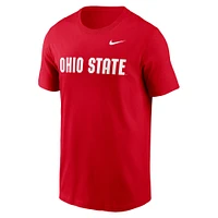 T-shirt Nike Scarlet Ohio State Buckeyes Primetime Wordmark pour homme