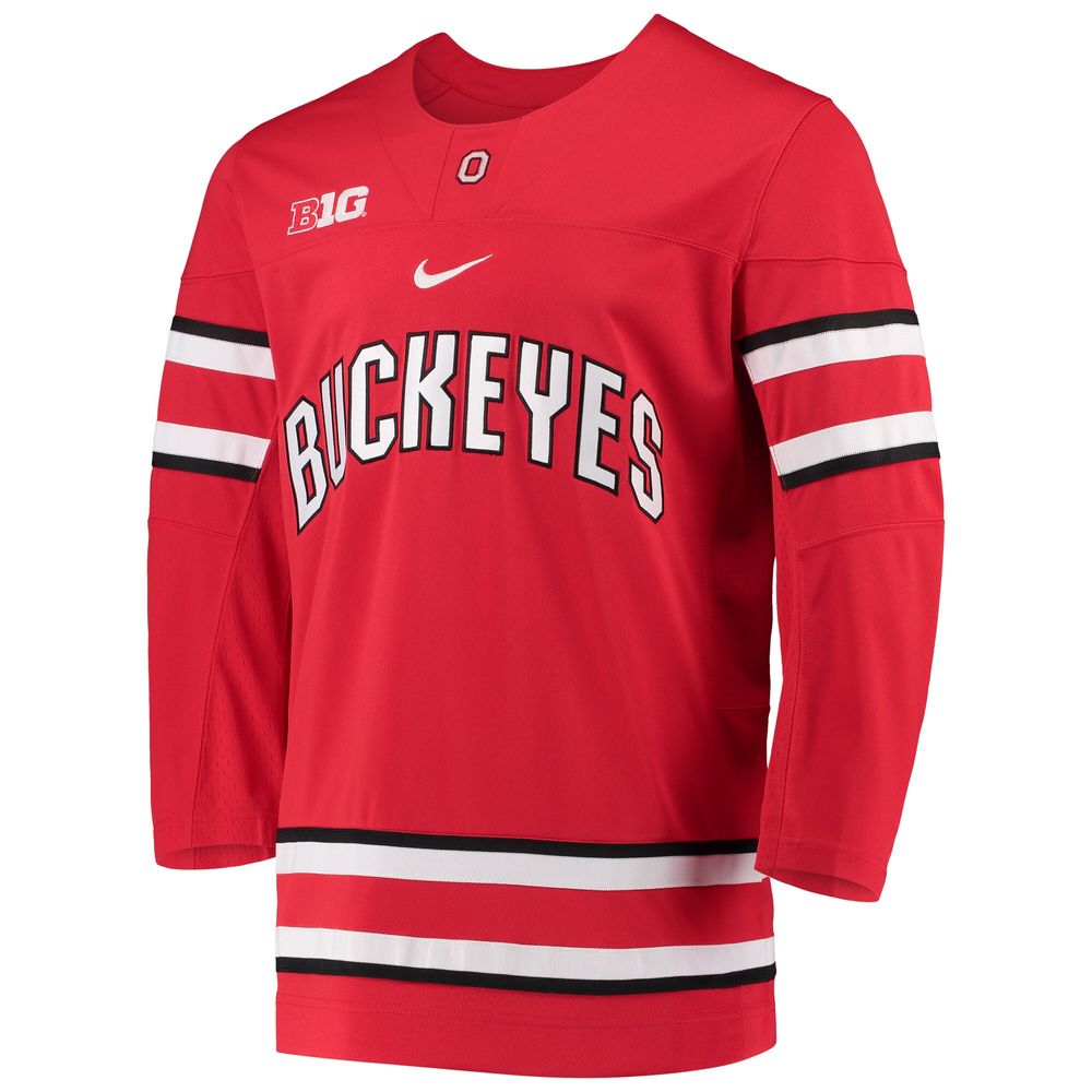 Men's Nike Scarlet Ohio State Buckeyes Replica Team Hockey Jersey