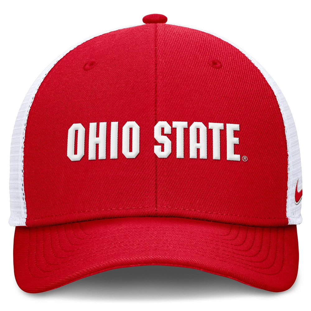 Men's Nike  Scarlet Ohio State Buckeyes Rise Performance Adjustable Trucker Hat
