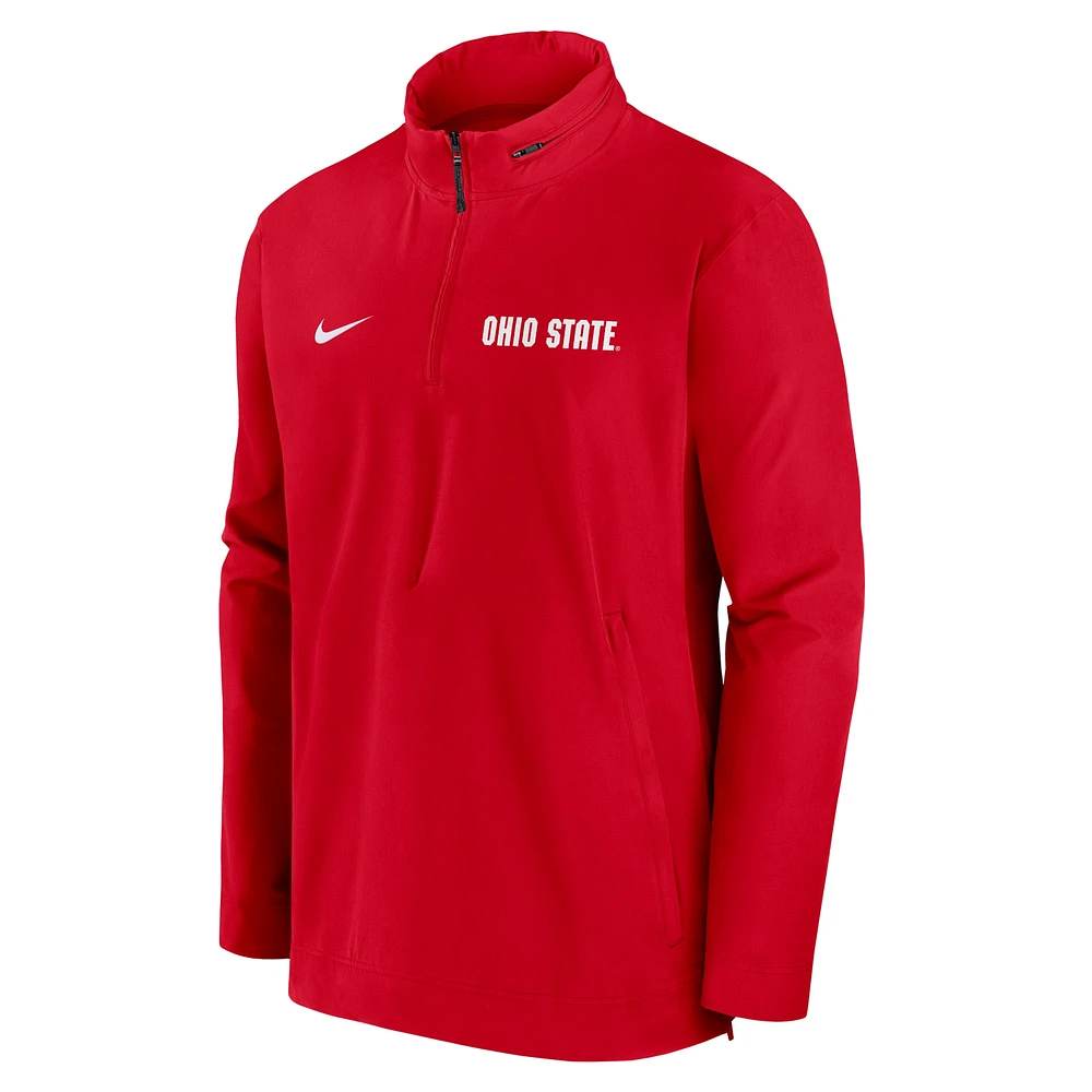 Men's Nike Scarlet Ohio State Buckeyes Sideline Coaches Quarter-Zip Jacket