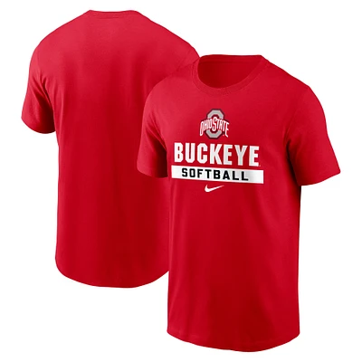 T-shirt de softball Nike Scarlet Ohio State Buckeyes pour homme