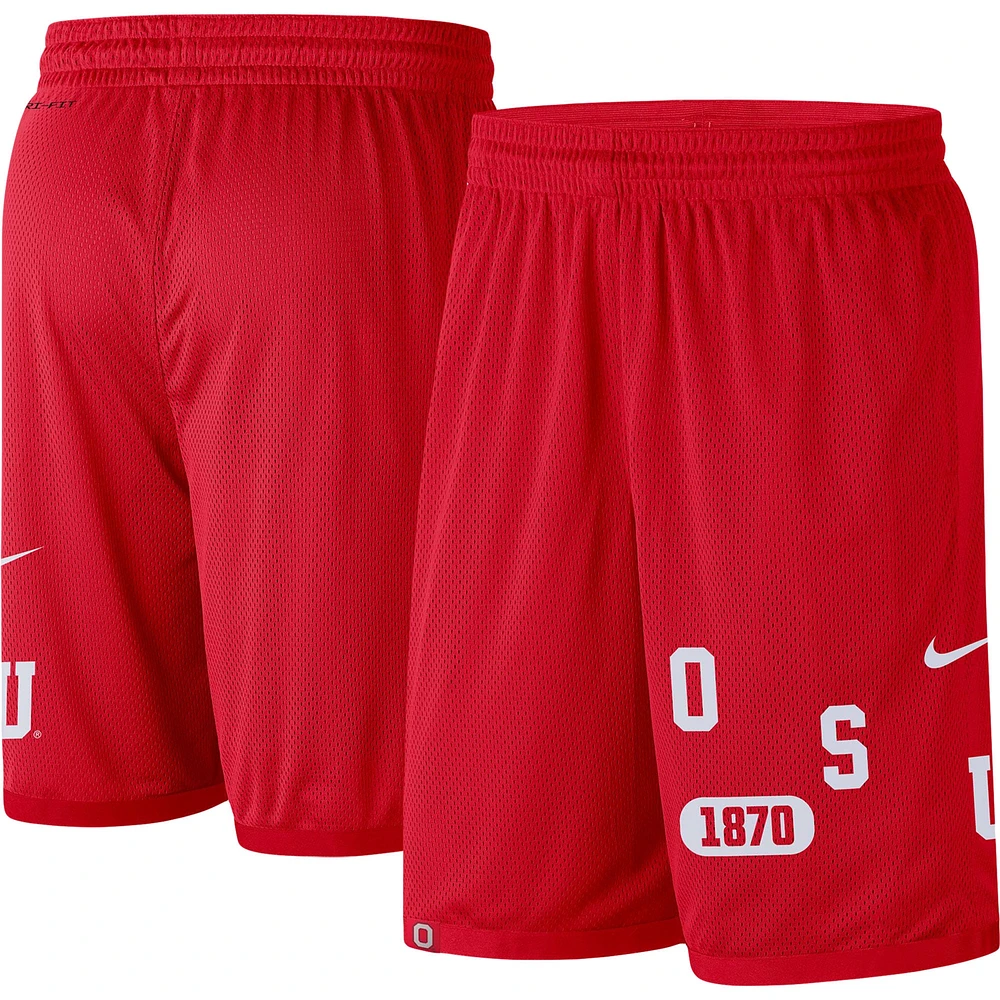 Short Performance Nike Scarlet Ohio State Buckeyes Wordmark pour Homme