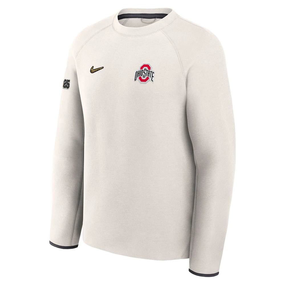 Sweat-shirt en molleton technique Nike Tan Ohio State Buckeyes College Football Playoff 2025 National Championship Media Day pour homme