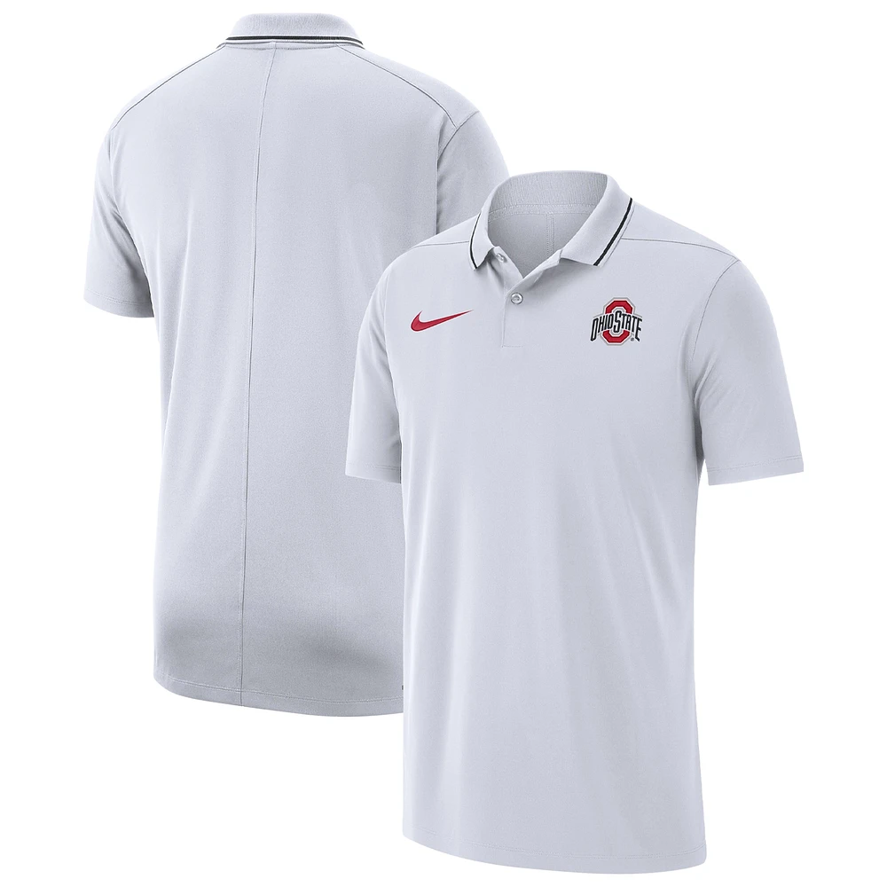 Polo Performance Ohio State Buckeyes Coaches Nike pour homme - Blanc