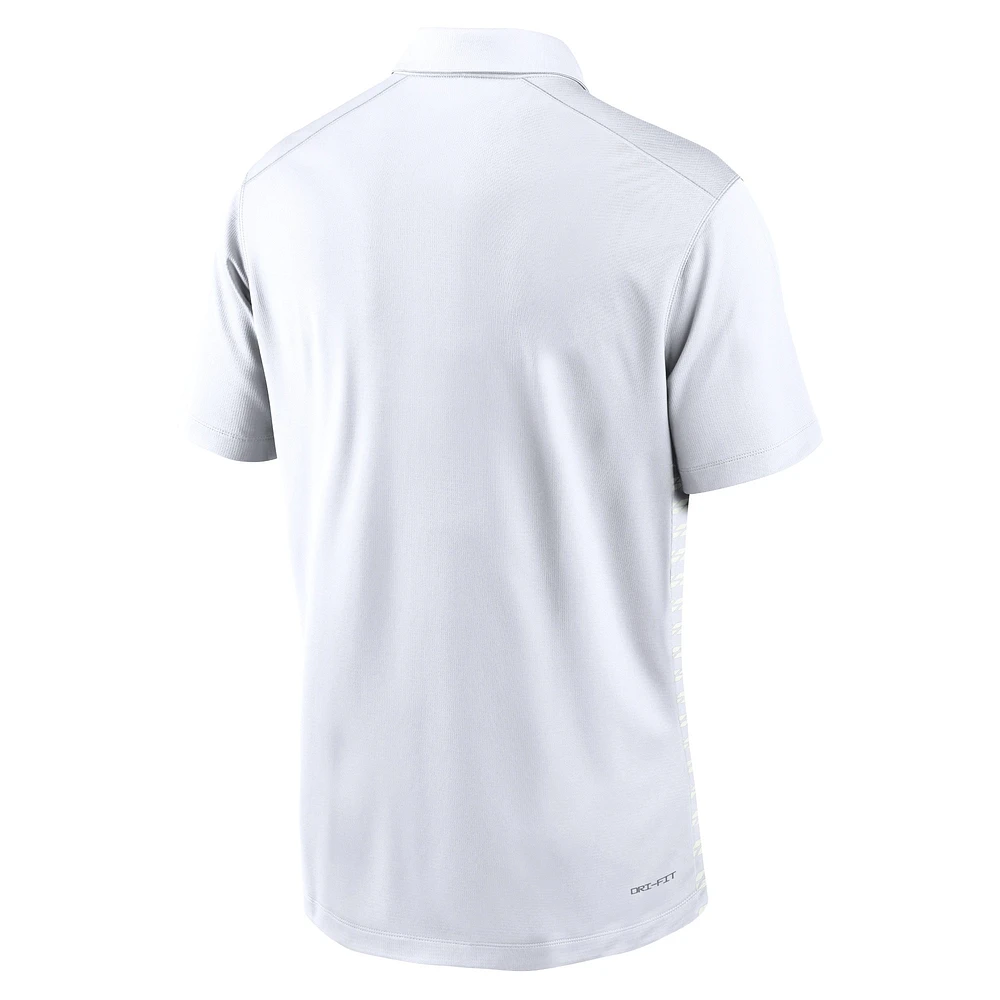 Polo de performance ligne touche des entraîneurs début saison 2024 Nike blanc l'Ohio State Buckeyes pour homme