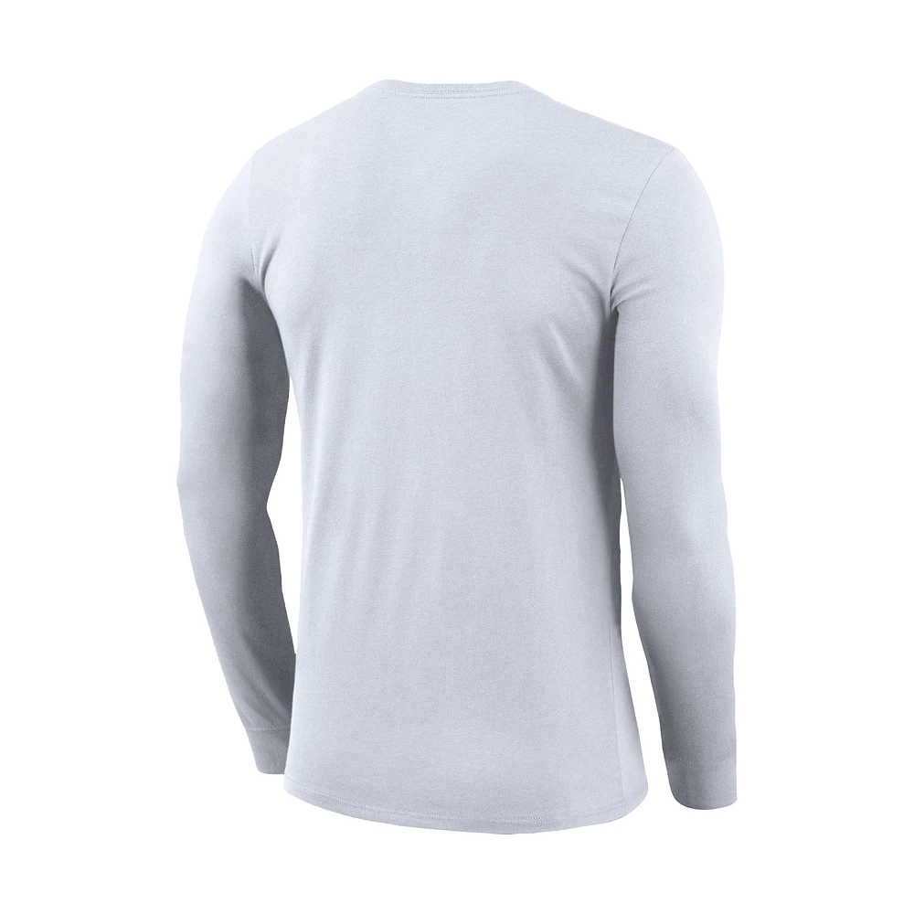 Men's Nike White Ohio State Buckeyes 2025 On-Court Bench Long Sleeve T-Shirt
