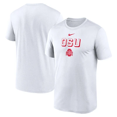 Men's Nike White Ohio State Buckeyes 2025 Sideline Legend Performance T-Shirt