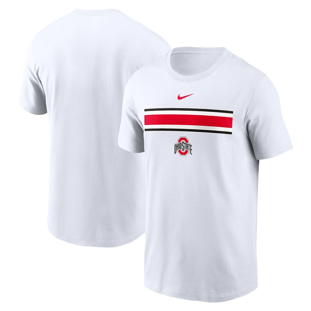 T-shirt Nike blanc à motif Campus des Buckeyes de l'Ohio State pour homme