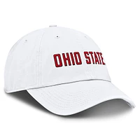 Casquette ajustable Nike blanche Ohio State Buckeyes Core Club Mascot Wordmark pour homme