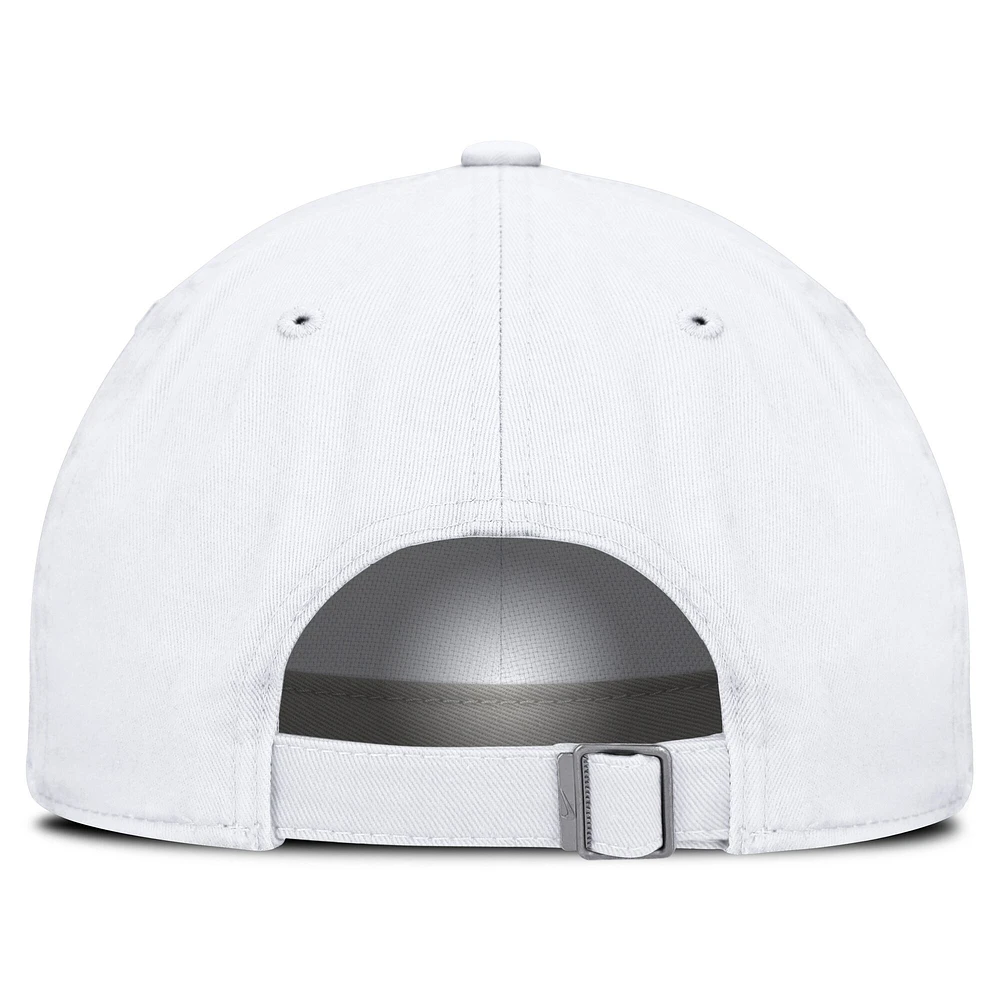 Casquette ajustable Nike blanche Ohio State Buckeyes Core Club Mascot Wordmark pour homme
